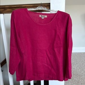 Flax Red Boxy Blouse with Relaxed Fit